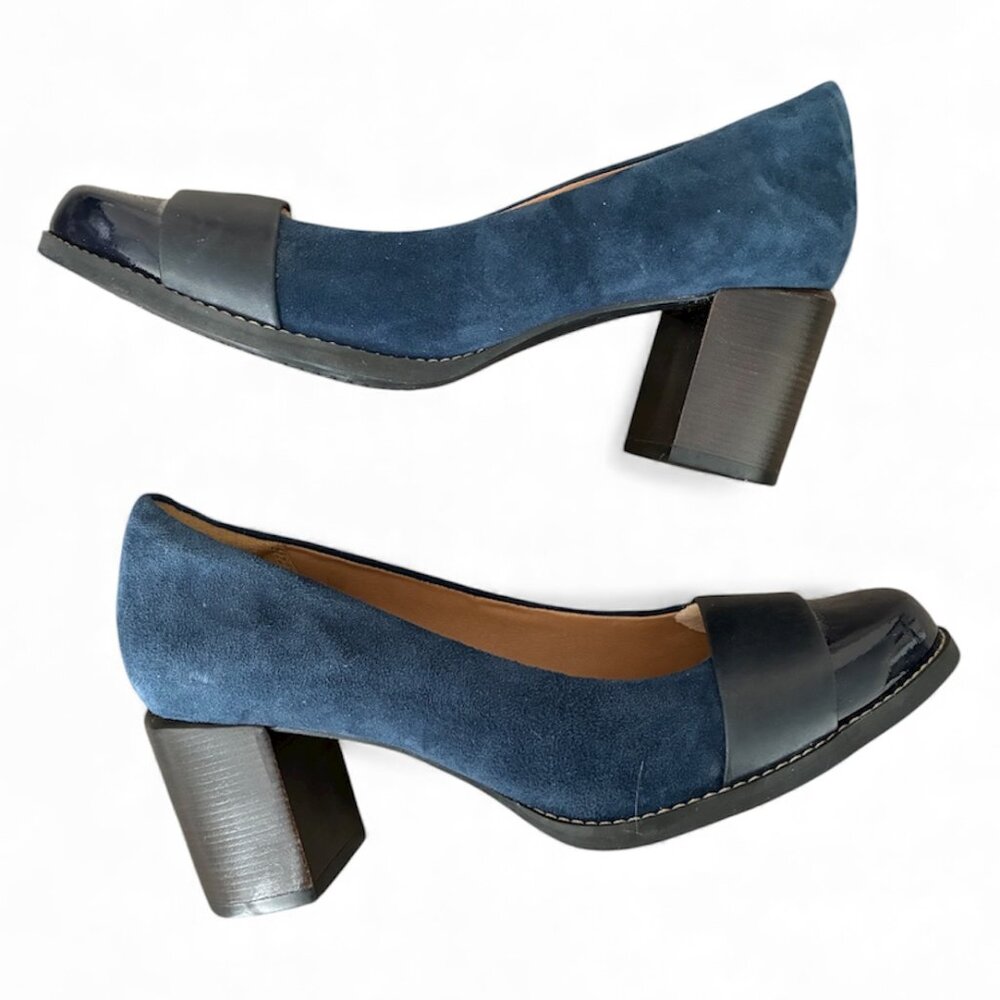 Clarks Suede Heels - Size 7.5